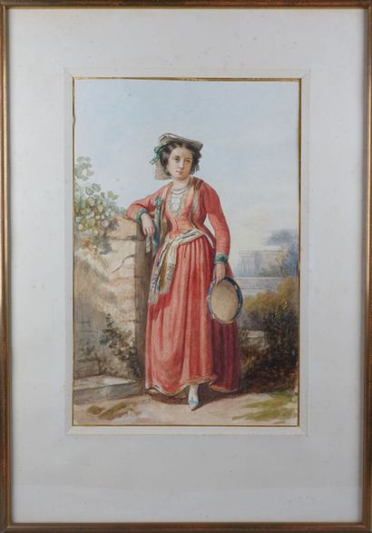 École du XIXe siècle

Jeune femme en costume...