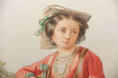 École du XIXe siècle

Jeune femme en costume...