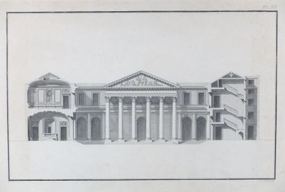 Trois gravures d'après Poulleau figurant...