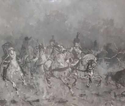 École française vers 1900

Scène de cavalerie

Deux...
