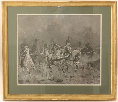 École française vers 1900

Scène de cavalerie

Deux...