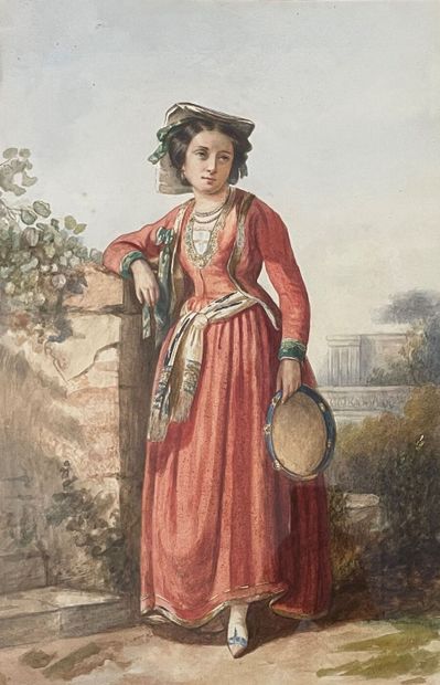 École du XIXe siècle

Jeune femme en costume...