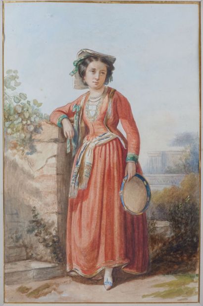 École du XIXe siècle

Jeune femme en costume...