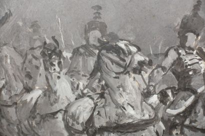 École française vers 1900

Scène de cavalerie

Deux...