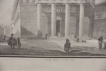 Deux gravures d'après Poulleau figurant :

-...