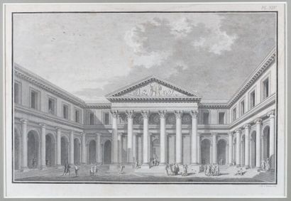 Trois gravures d'après Poulleau figurant...