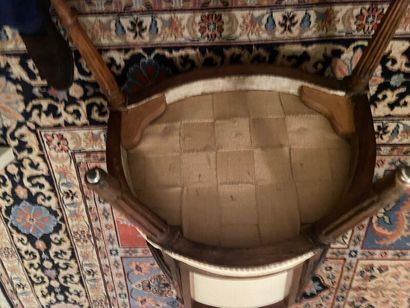 Fauteuil cabriolet en bois naturel, pieds...