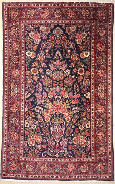 Tapis Keschan (chaîne et trame en coton,...