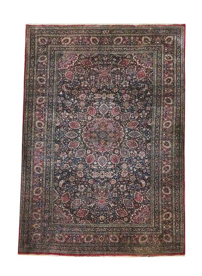 Tapis Mesched (chaîne et trame en coton,...