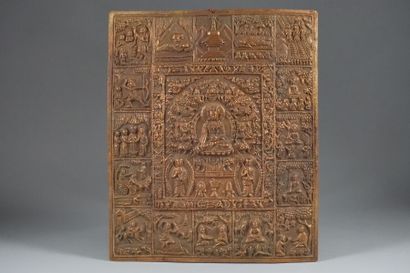 Ensemble de six plaques en cuivre repoussé...