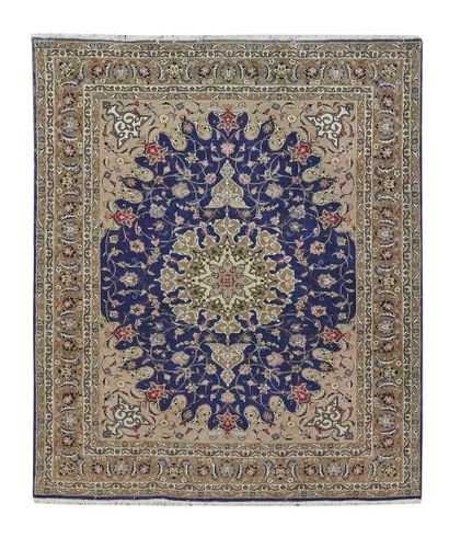 Tapis Tebriz (chaîne et trame en coton, velours...