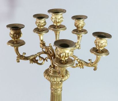 Paire de candélabres en bronze doré

Première...
