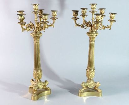 Paire de candélabres en bronze doré

Première...