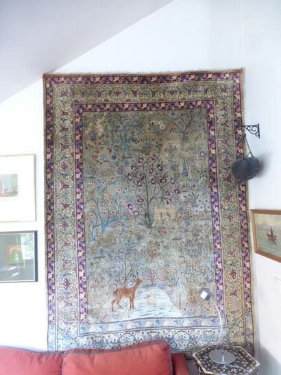 Tapis Tebriz en soie, Nord-Ouest de la Perse,...