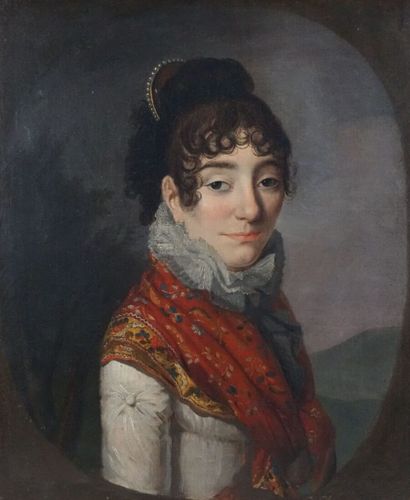 École française, vers 1810

Élégante au châle...