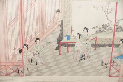 CHINE - XIXe siècle

Encre et couleurs sur...