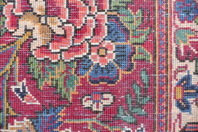 Tapis Keschan (chaîne et trame en coton,...