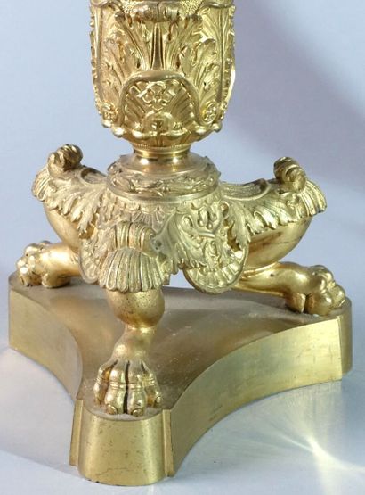 Paire de candélabres en bronze doré

Première...