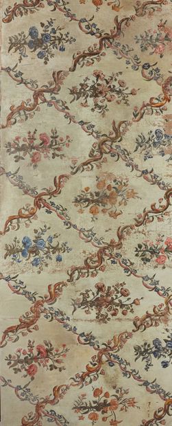 Suite de quatorze panneaux peints sur toile...