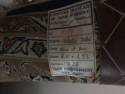 Tapis Tebriz (chaîne et trame en coton, velours...