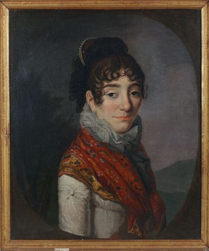 École française, vers 1810

Élégante au châle...