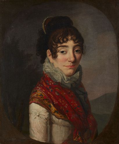 École française, vers 1810

Élégante au châle...