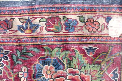 Tapis Keschan (chaîne et trame en coton,...