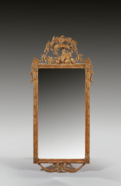 Miroir à cadre rectangulaire en bois doré,...