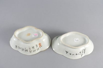 CHINE, vers 1900

Deux raviers quadrilobés...