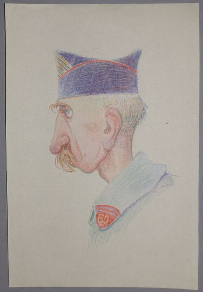 Trois militaires de profil

Aquarelle et...