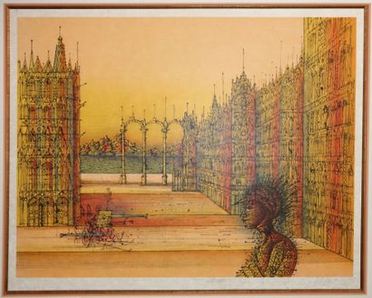Jean CARZOU (1907-2000)

Le gardien du palais

Lithographie,...