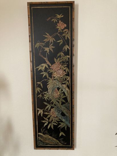 JAPON, Meiji

Suite de cinq panneaux en bois...