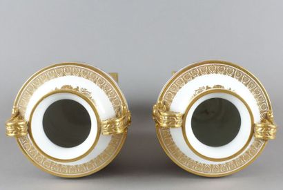 SÈVRES 
Pair of Clodion vases 3rd size of...