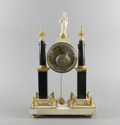 White marble, black marble and gilt bronze...