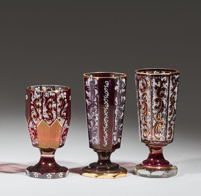 BOHÊME
Set of three translucent, purple and...