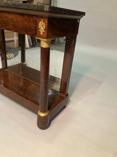 Mahogany and mahogany veneer console, gilded...