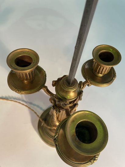 Pair of gilt bronze bouillotte lamps with...