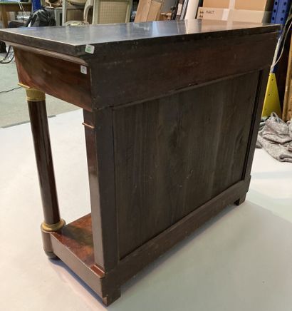 Mahogany and mahogany veneer console, gilded...
