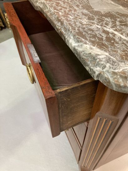 Chest of drawers in fruitwood, ebony and...
