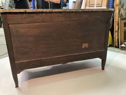 Chest of drawers in fruitwood, ebony and...