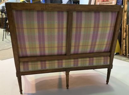 Molded beech sofa with rectangular back resting...
