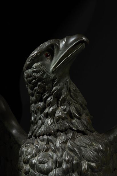 Important pair of eagles of facings
In patinated...