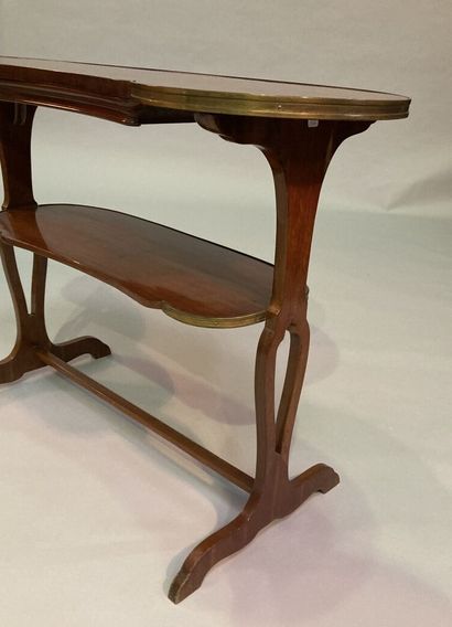 Mahogany writing table with two moving tops...