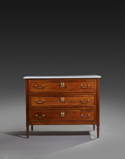Walnut chest of drawers opening to three...