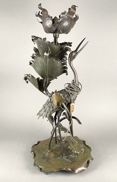 WORK IN THE ART NOUVEAU STYLE 
Heron lamp...