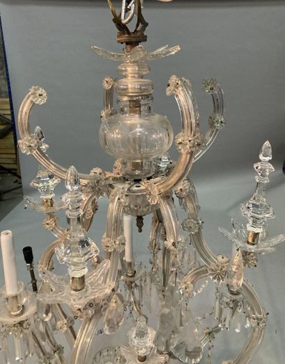 Cage chandelier with twelve arms of light...
