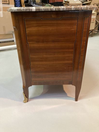 Chest of drawers in fruitwood, ebony and...