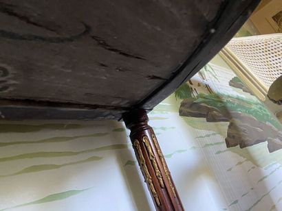 Mahogany console table of half-moon shape,...