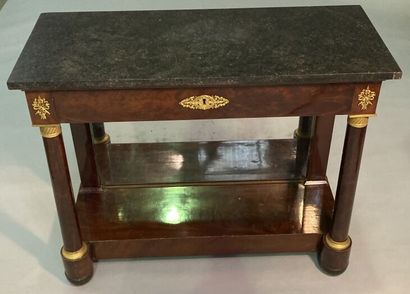 Mahogany and mahogany veneer console, gilded...