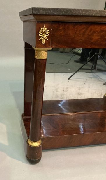 Mahogany and mahogany veneer console, gilded...